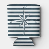 ネイビ航海のー&ホワイトバチェロレッテパーソナライズされた 缶クーラー (裏面)