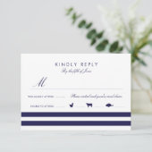 ネイビ航海のーRSVP W/食事オプション 出欠カード (スタンド正面)