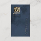 ネイビ芸術的ーブルー金ゴールドルクスモノグラム 名刺 (裏面)