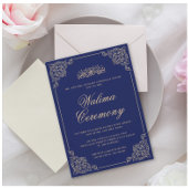 ネイビ華美ーブルワリマイスラム結婚教徒 招待状