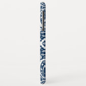 ネイビ華美ーブルー背景のホワイトマンダラ Case-Mate iPhoneケース (裏面/左)