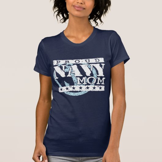 ネイビ誇りを持ったー・ママ Tシャツ (正面)
