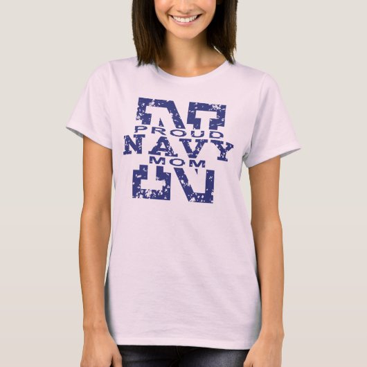 ネイビ誇りを持ったー・ママ Tシャツ (正面)