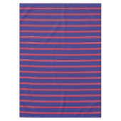 ネイビ赤と白ストライプーブルー テーブルクロス (正面)