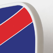 ネイビ赤と白ストライプーブルー ピックルボールラケット (左詳細)