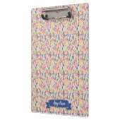 ネイビ離れーパターモダンンパーソナライズされたクリップボード クリップボード (左)