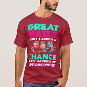 ネイリストおもしろい爪、 ネイル技術サロンマニキュア Tシャツ