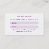ネイリストのアポイントメントの名刺 予約カード (裏面)