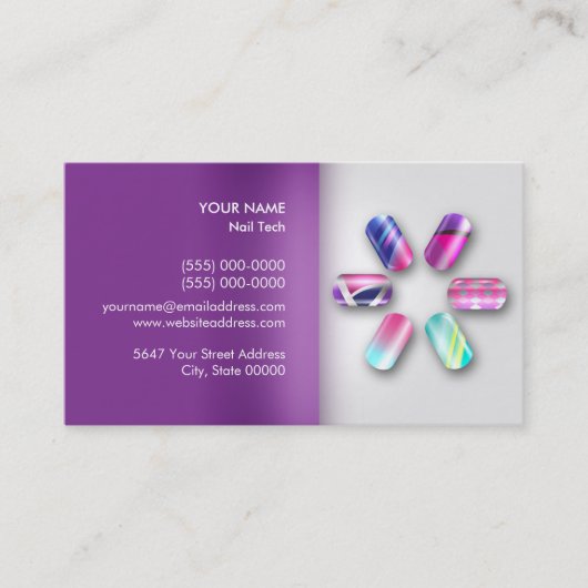 ネイリストのアポイントメントの名刺 予約カード (正面)