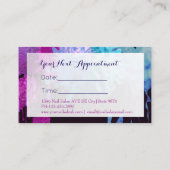 ネイリストのカラフルなスプラッターのアポイントメント 予約カード (裏面)