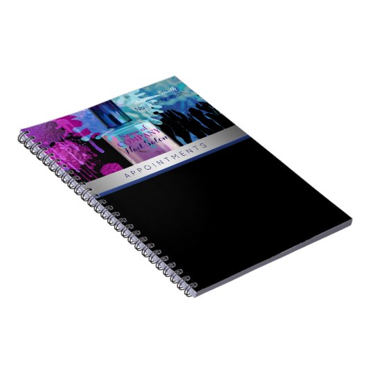 ネイリストのカラフルな(ばちゃばちゃ)跳ねるのデザイン ノートブック (右側)