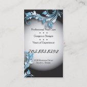 ネイリストの名刺のはっきりしたでファンシーな花柄 名刺 (裏面)