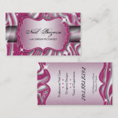 ネイリストの名刺のシマウマのプリントのグリッター 名刺 (正面/裏面)