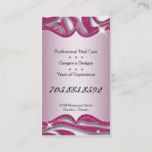 ネイリストの名刺のシマウマのプリントのグリッター 名刺 (裏面)