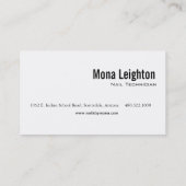 ネイリストの美容師のメーキャップアーティスト 名刺 (裏面)