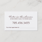 ネイリストの~の名刺のテンプレート 予約カード (裏面)
