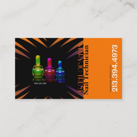 ネイリストまたは芸術家またはネイルアーチストの名刺 名刺 (正面)