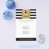 ネイリストエレガント金ゴールドストライプ白黒 チラシ (シングル)