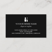 ネイリストエレガント金ゴールドストライプ白黒 名刺 (裏面)