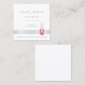 ネイリストエレガント銀とピンクポーランド スクエア名刺 (正面/裏面)