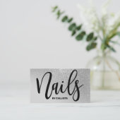 ネイリストグレーシルバーグリッタータイポグラフィ 名刺 (スタンド正面)