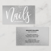ネイリストグレーシルバーグリッタータイポグラフィ 名刺 (正面/裏面)