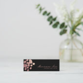 ネイリストサロンアーティストバラ金ゴールドブラック スキニー名刺 (スタンド正面)