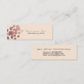 ネイリストサロンアーティストバラ金ゴールド スキニー名刺 (正面/裏面)