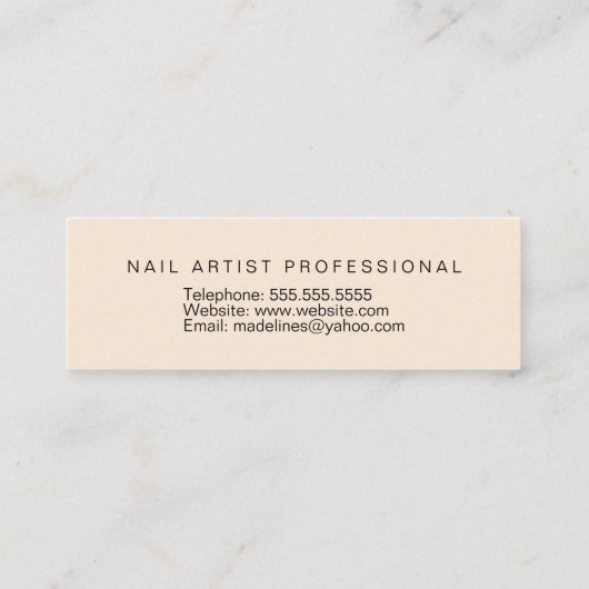 ネイリストサロンアーティストバラ金ゴールド スキニー名刺 (裏面)