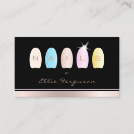 ネイリストサロングリッターグラムバラ金ゴールド 名刺