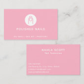 ネイリストサロンハートネイルアートピンク 名刺 (正面/裏面)