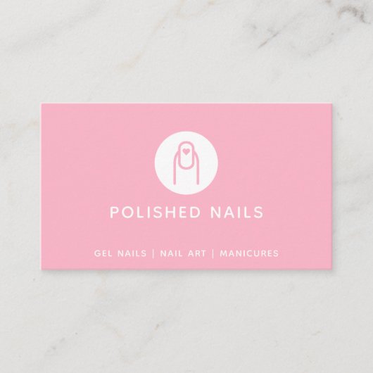 ネイリストサロンハートネイルアートピンク 名刺 (正面)