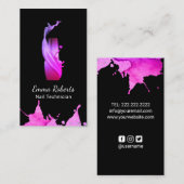 ネイリストサロンマニキュリストピンクウォーターカラー 名刺 (正面/裏面)