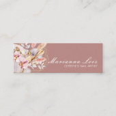 ネイリストサロン金ゴールドボヘミア花模様 スキニー名刺 (正面)