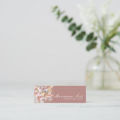 ネイリストサロン金ゴールドボヘミア花模様 スキニー名刺 (スタンド正面)