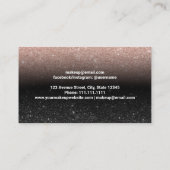 ネイリストシックバラ金ゴールドブラックグラデーショングリッター 名刺 (裏面)