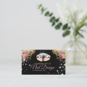 ネイリストダイヤモンドグリッターロゴ爪、 ネイルショップバス 名刺 (スタンド正面)