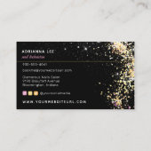 ネイリストダイヤモンドグリッターロゴ爪、 ネイル店 名刺 (裏面)