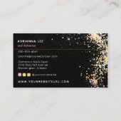 ネイリストダイヤモンドグリッターロゴ爪、 ネイル店 名刺 (裏面)