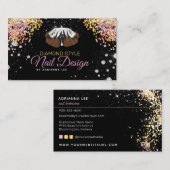 ネイリストダイヤモンドグリッターロゴ爪、 ネイル店 名刺 (正面/裏面)