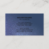 ネイリストネイビーブルーグリッタータイポグラフィ 名刺 (裏面)