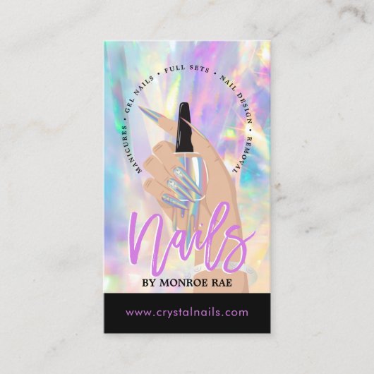 ネイリストネイルサロンホログラフィックビジネスC 名刺 (正面)