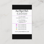 ネイリストネイルサロンホログラフィック  名刺 (裏面)