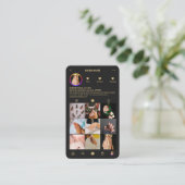 ネイリストブラックインスタグラムロイヤリティカード 名刺 (スタンド正面)