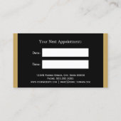 ネイリストブラック金ゴールドストライプアポイントメント 予約カード (裏面)