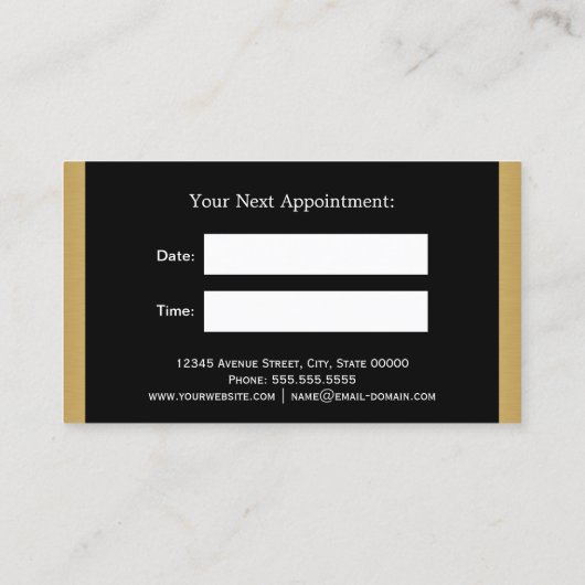 ネイリストブラック金ゴールドストライプアポイントメント 予約カード (裏面)