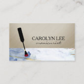 ネイリストブルー金ゴールドマーブル 名刺 (正面)