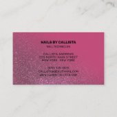 ネイリストベリーピンクグリッタータイポグラフィ 名刺 (裏面)