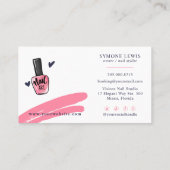 ネイリストホログラフィックグリッターピンクと青 名刺 (裏面)