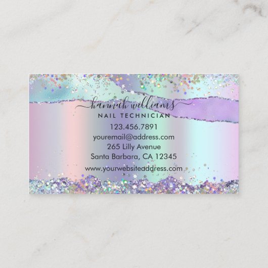 ネイリストホログラフィックグリッター 名刺 (裏面)